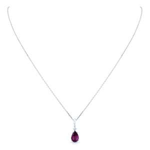 Rhodolite Garnet Pendant in 14K White Gold – detail view | RockHer