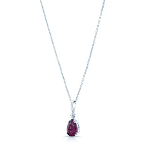 Rhodolite Garnet Pendant in 14K White Gold – side profile | RockHer