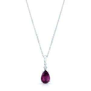 Rhodolite Garnet Pendant in 14K White Gold – side profile | RockHer