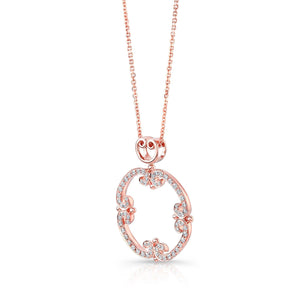 Natural Diamond Round Brilliant Pendant in 14K Rose Gold – side profile | RockHer