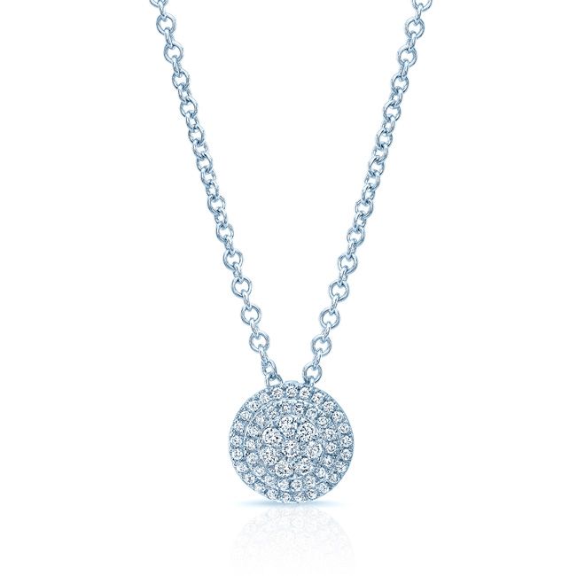 Natural Diamond Round Brilliant Pendant in 14K White Gold, 5 ct. t.w. – front view | RockHer