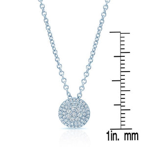 Natural Diamond Round Brilliant Pendant in 14K White Gold – scale reference | RockHer
