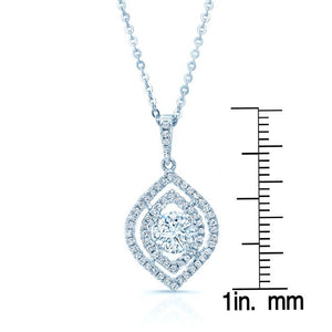 Natural Diamond Marquise Pendant in 14K White Gold – scale reference | RockHer