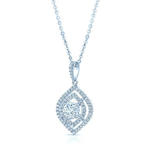 Natural Diamond Marquise Pendant in 14K White Gold – side profile | RockHer