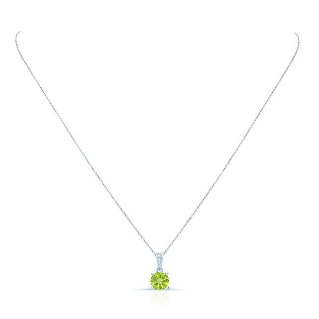 Peridot And Diamond Pendant