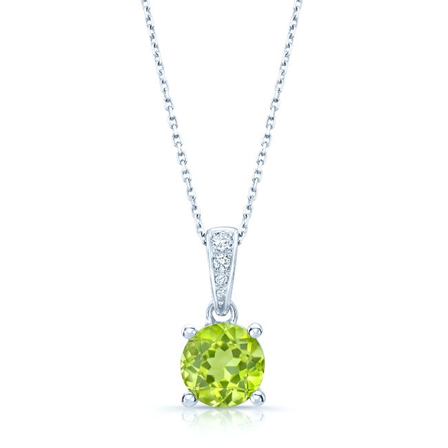 Peridot And Diamond Pendant