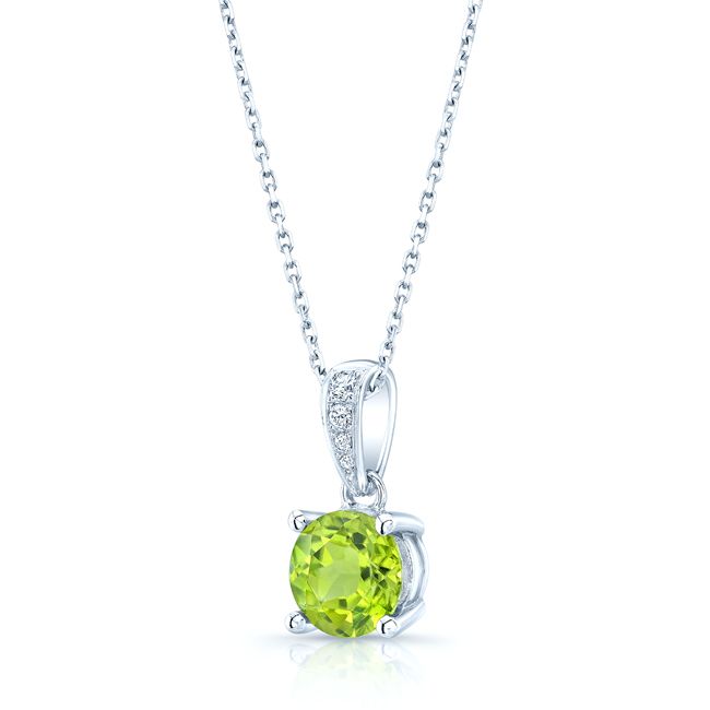 Peridot And Diamond Pendant