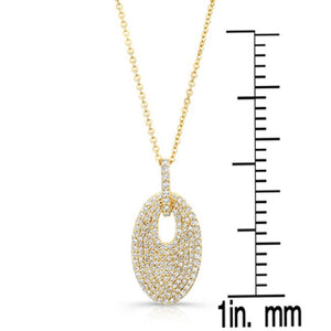 Natural Diamond Oval Pendant in 14K Yellow Gold – scale reference | RockHer