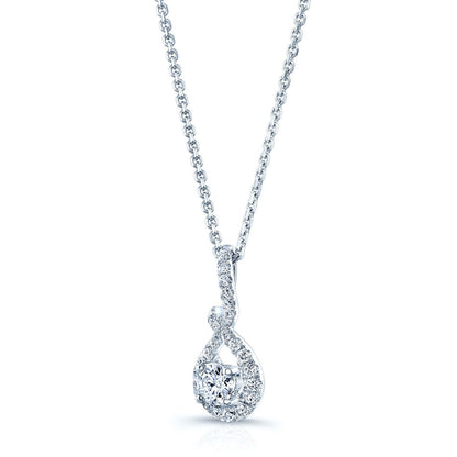 Diamond Infinity Pendant In 14k White Gold (18-in Curb Chain)