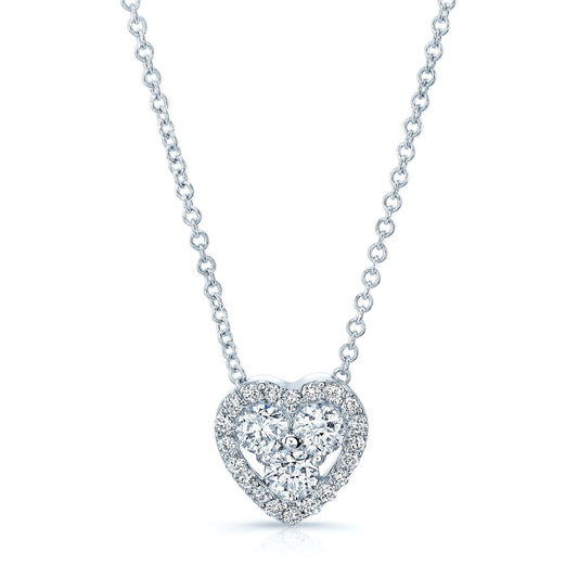 Diamond Heart Pendant In 14k White Gold (3/8 Ct.tw.)