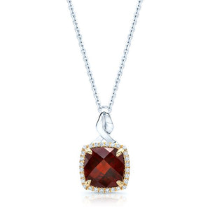 Garnet Pendant in 14K White Gold | RockHer