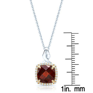 Garnet Pendant in 14K White Gold – scale reference | RockHer