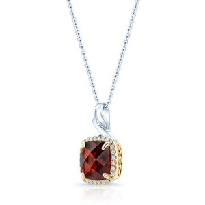 Garnet Pendant in 14K White Gold – side profile | RockHer