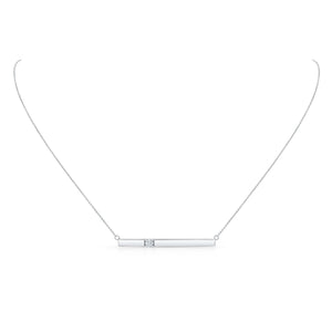 Diamond Bar Necklace in 14K White Gold 0.10ctw – front view | RockHer
