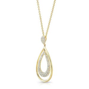 Natural Diamond Oval Pendant in 14K Yellow Gold – side profile | RockHer