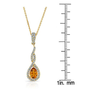 Citrine Pendant in 14K Yellow Gold – scale reference | RockHer