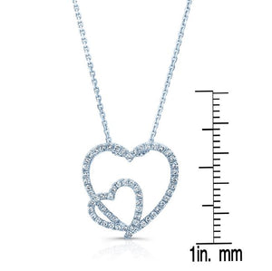 Natural Diamond Heart Shape Pendant in 14K White Gold, 3 ct. t.w. – scale reference | RockHer