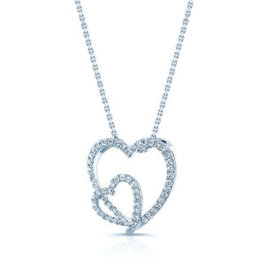 Natural Diamond Heart Shape Pendant in 14K White Gold, 3 ct. t.w. – side profile | RockHer