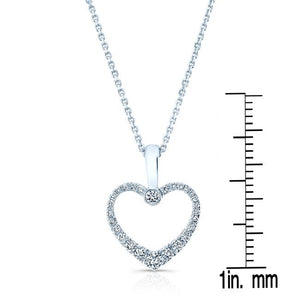 Natural Diamond Heart Shape Pendant in 14K White Gold, 4 ct. t.w. – scale reference | RockHer