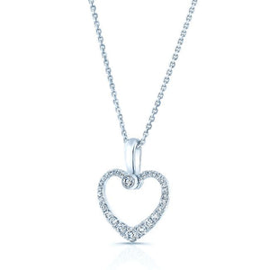 Natural Diamond Heart Shape Pendant in 14K White Gold, 4 ct. t.w. – side profile | RockHer