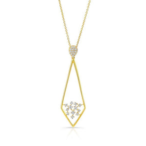Natural Diamond Round Brilliant Pendant in 14K Yellow Gold, 3 ct. t.w. – front view | RockHer