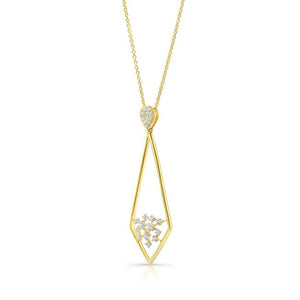 Natural Diamond Round Brilliant Pendant in 14K Yellow Gold, 3 ct. t.w. – side profile | RockHer