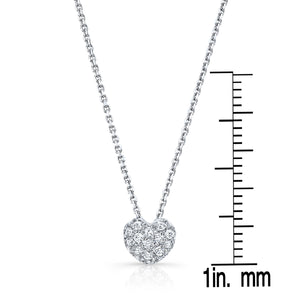 Natural Diamond Heart Shape Pendant in 14K White Gold, 4 ct. t.w. – scale reference | RockHer