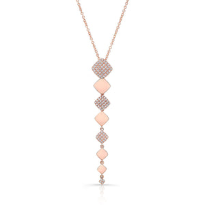 Natural Diamond Round Brilliant Pendant in 14K Rose Gold – front view | RockHer