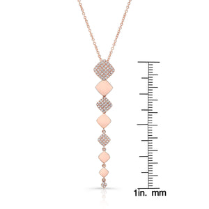 Natural Diamond Round Brilliant Pendant in 14K Rose Gold – scale reference | RockHer