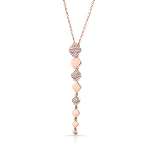Natural Diamond Round Brilliant Pendant in 14K Rose Gold – side profile | RockHer