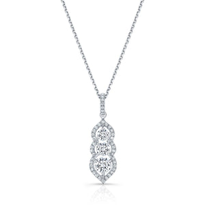 Natural Diamond Round Brilliant Pendant in 14K White Gold – front view | RockHer