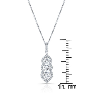 Natural Diamond Round Brilliant Pendant in 14K White Gold – scale reference | RockHer