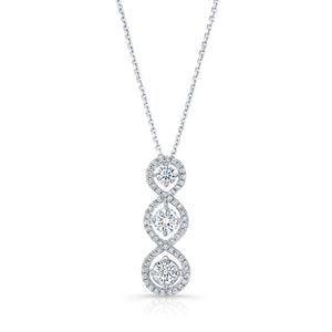 Natural Diamond Round Brilliant Pendant in 14K White Gold – front view | RockHer