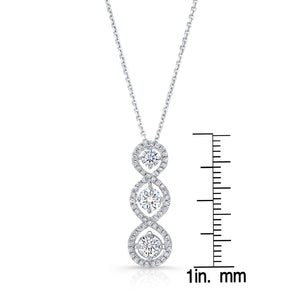 Natural Diamond Round Brilliant Pendant in 14K White Gold – scale reference | RockHer