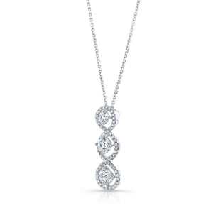Natural Diamond Round Brilliant Pendant in 14K White Gold – side profile | RockHer