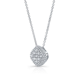 Natural Diamond Cushion Pendant in 14K White Gold – side profile | RockHer