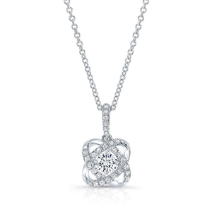 Natural Diamond Round Brilliant Pendant in 14K White Gold – front view | RockHer