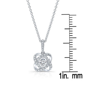 Natural Diamond Round Brilliant Pendant in 14K White Gold – front view | RockHer