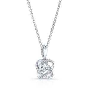 Natural Diamond Round Brilliant Pendant in 14K White Gold – side profile | RockHer