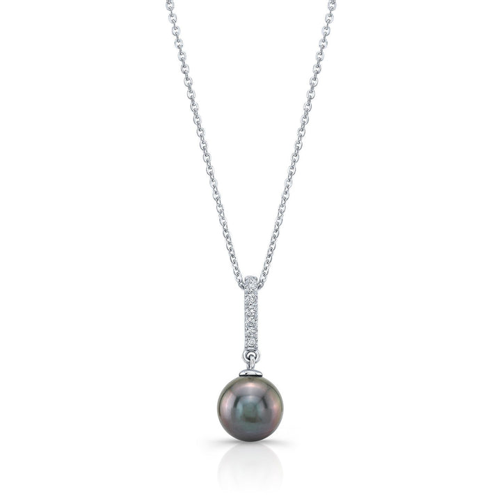 South Sea Pearl Pear Shape Pendant in 14K White Gold – front view | RockHer
