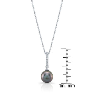 South Sea Pearl Pear Shape Pendant in 14K White Gold – front view | RockHer