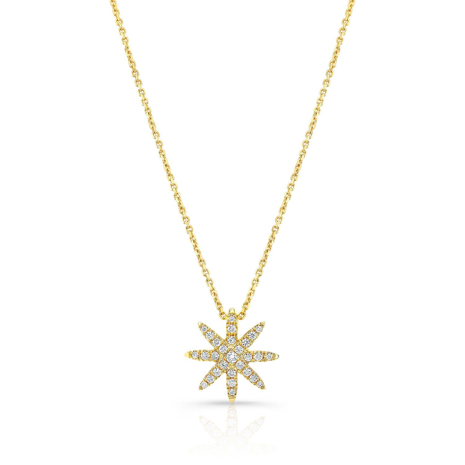 Six Pointed Star Necklace with Star Set Diamond – Jane Diaz NY