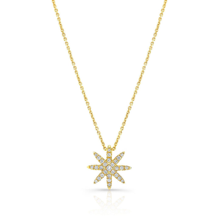 Natural Diamond Round Brilliant Pendant in 14K Yellow Gold – front view | RockHer