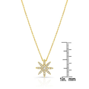 Natural Diamond Round Brilliant Pendant in 14K Yellow Gold – front view | RockHer