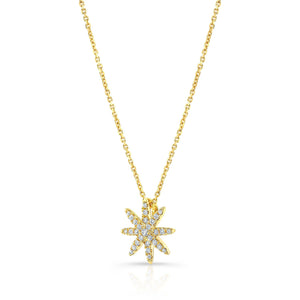 Natural Diamond Round Brilliant Pendant in 14K Yellow Gold – side profile | RockHer