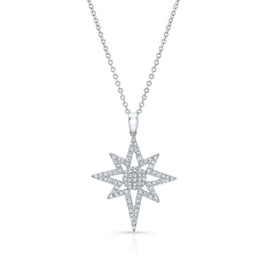 Natural Diamond Round Brilliant Pendant in 14K White Gold – front view | RockHer