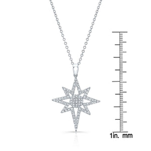 Natural Diamond Round Brilliant Pendant in 14K White Gold – front view | RockHer