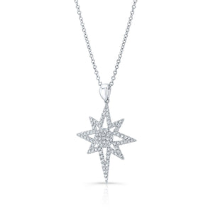 Natural Diamond Round Brilliant Pendant in 14K White Gold – side profile | RockHer