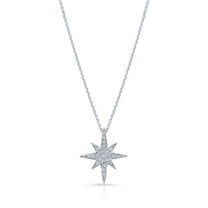 Natural Diamond Round Brilliant Pendant in 14K White Gold – front view | RockHer