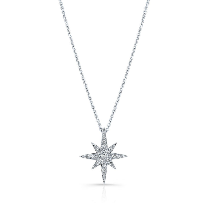 Natural Diamond Round Brilliant Pendant in 14K White Gold – front view | RockHer